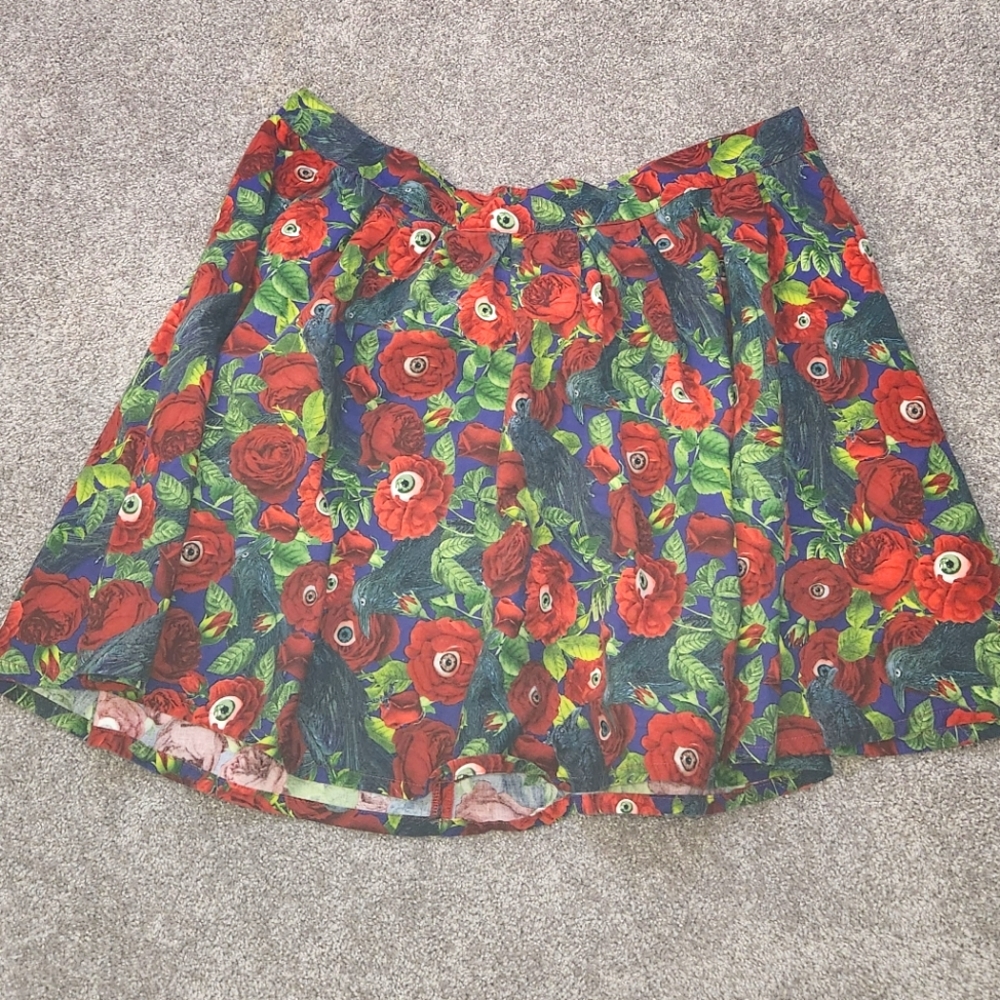 Retrolicious eye roses skirt